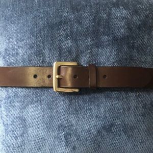 Genuine Leather Belt with Silver Buckle